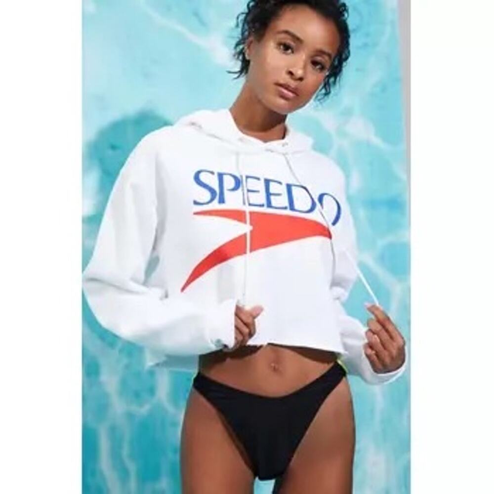 Speedo x Forever 21 Collab Women’s White Cropped Hoodie Size Large